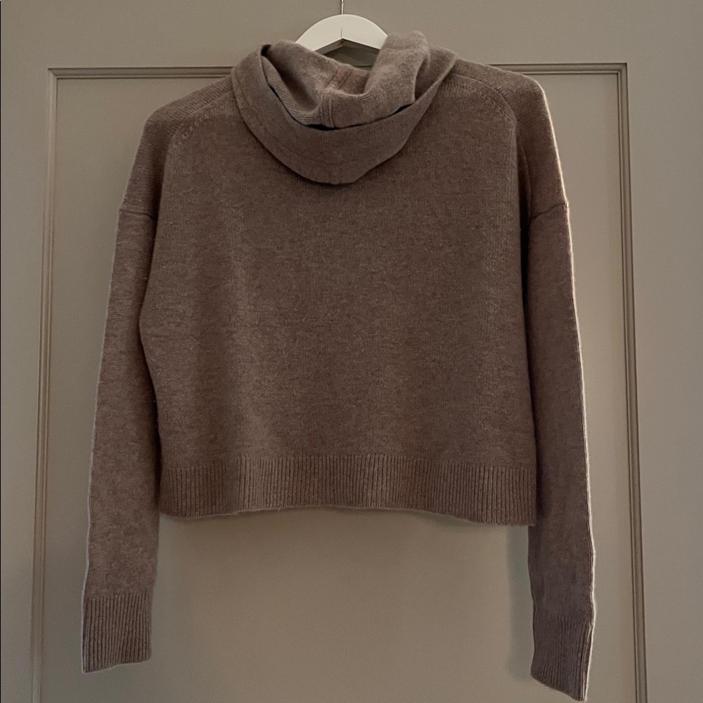 Theory | RARE Cashmere crop hoodie | Oat Melange | Size S - Picture 2 of 8